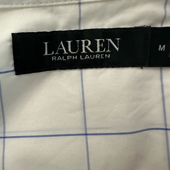 Ralph Lauren White and Blue Checkered Button Down Shirt - Picture 5 of 6